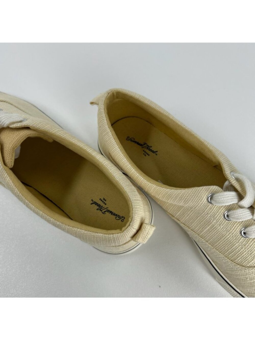 Universal Thread Molly Lace Up Sneaker Womens US 10 Canvas Low Top Tennis Yellow - Picture 10 of 11